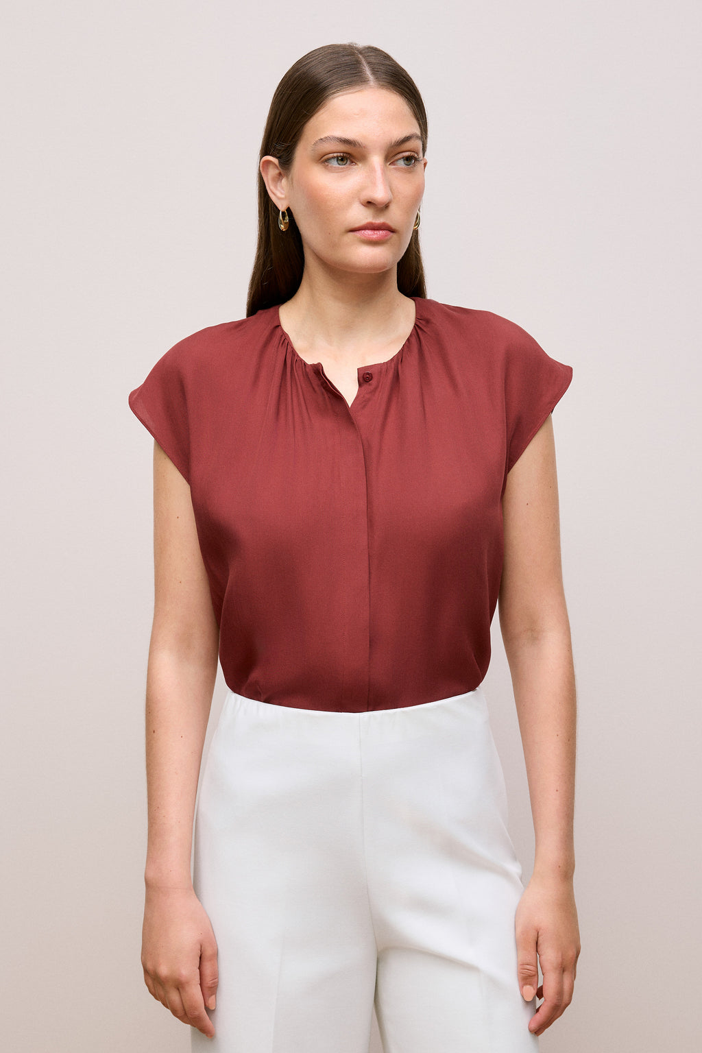 Modal Cap Sleeve Blouse