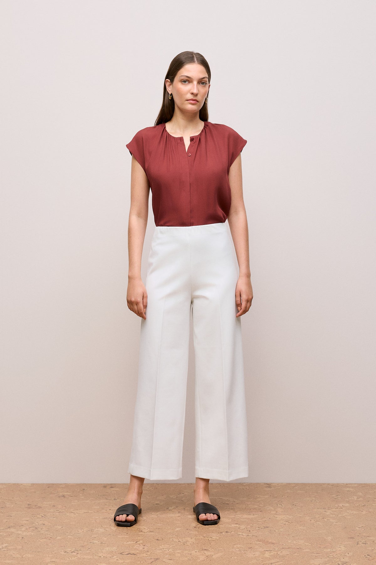 Modal Cap Sleeve Blouse