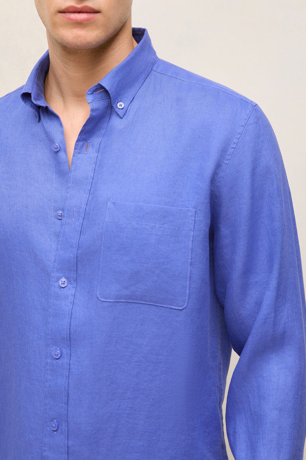 Regular Fit Linen Classic Long Sleeve Shirt