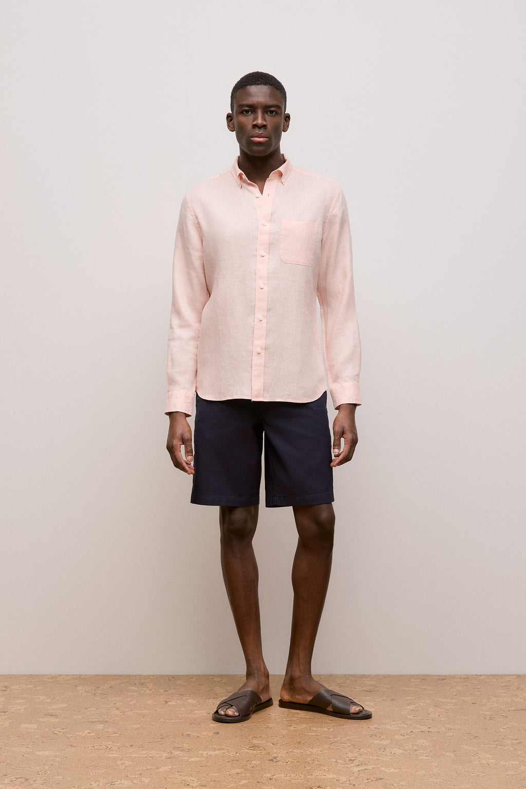 Regular Fit Linen Classic Long Sleeve Shirt