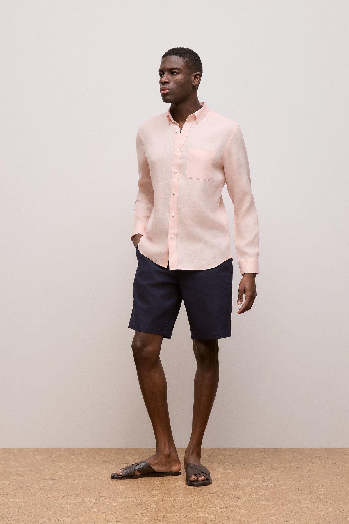 Regular Fit Linen Classic Long Sleeve Shirt