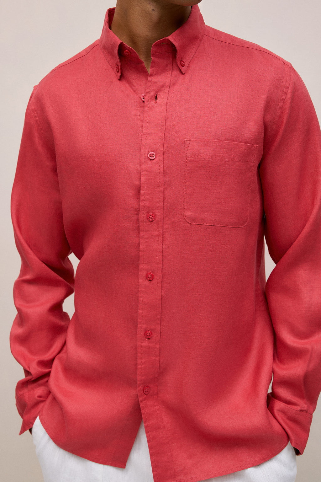 Regular Fit Linen Classic Long Sleeve Shirt