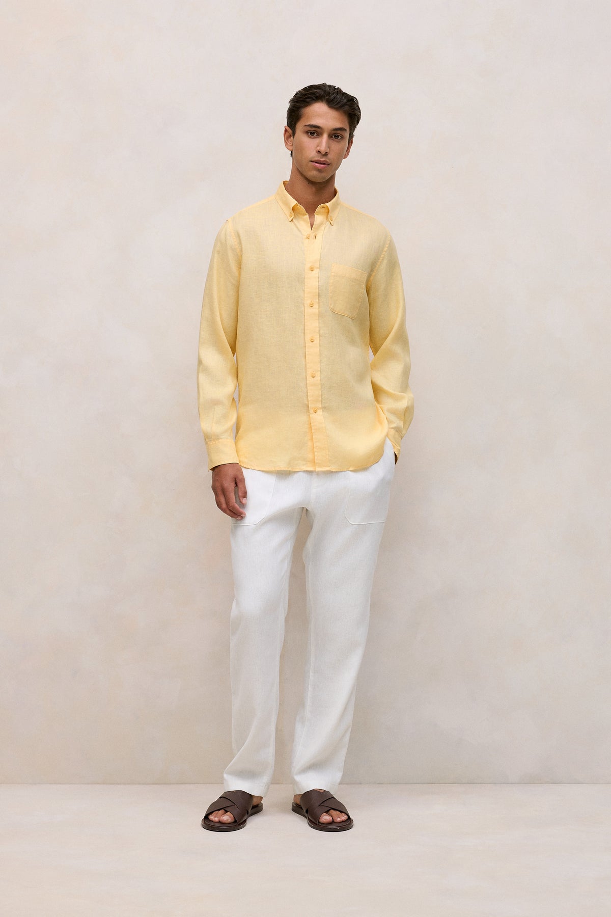 Regular Fit Linen Classic Long Sleeve Shirt