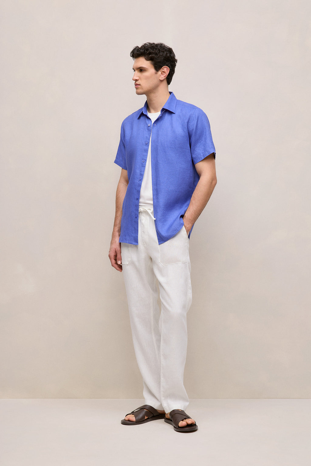 Regular Fit Linen Short Sleeve Shirt