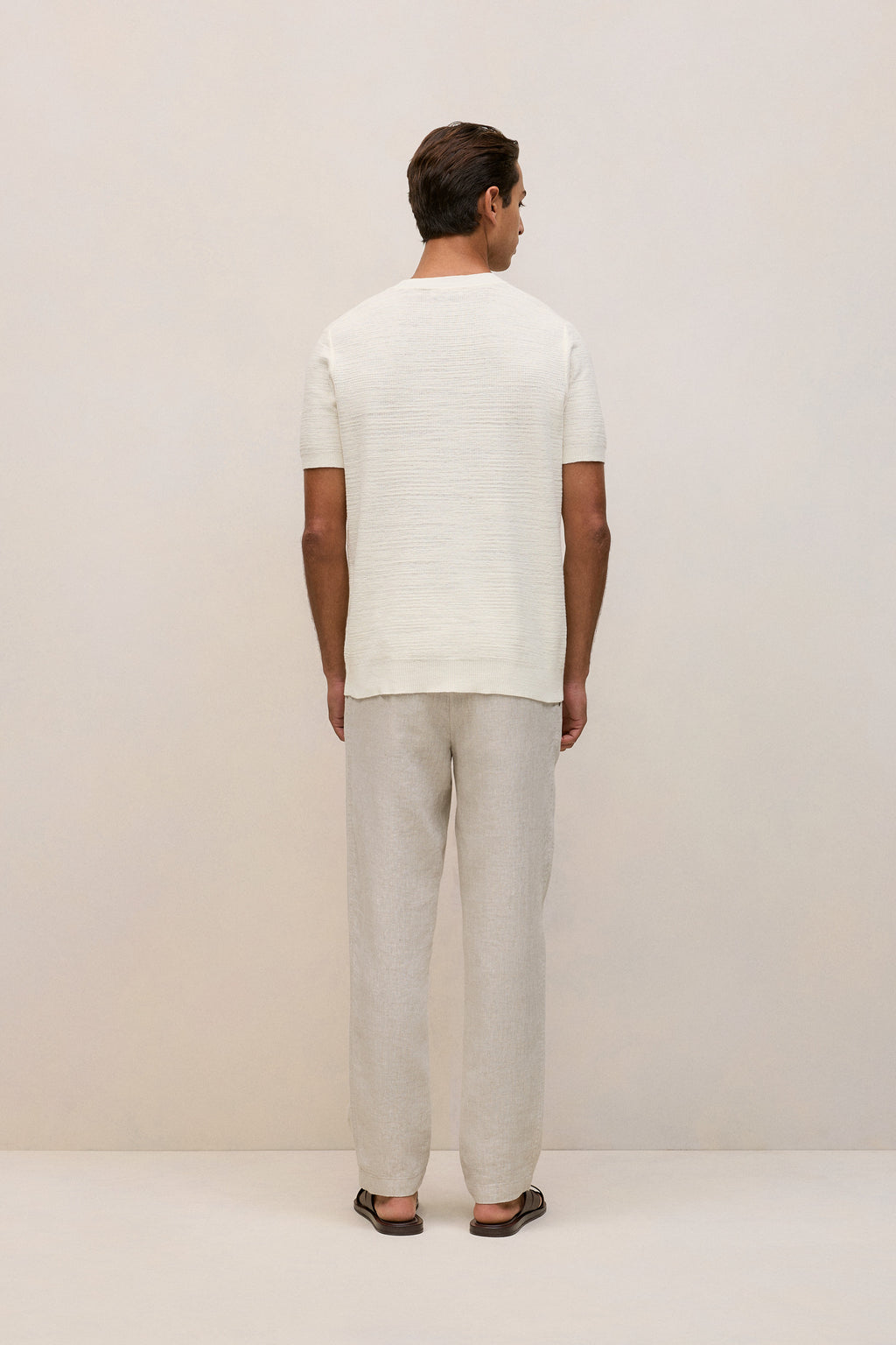 Cotton Linen Racking Stitch T-Shirt