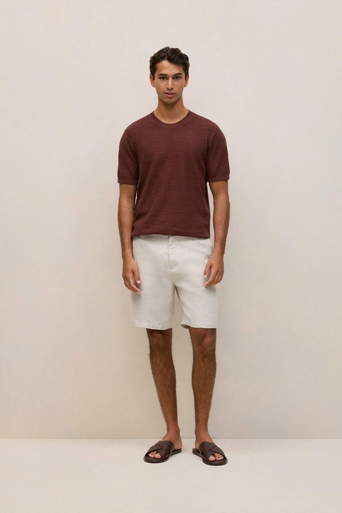 Cotton Linen Racking Stitch T-Shirt