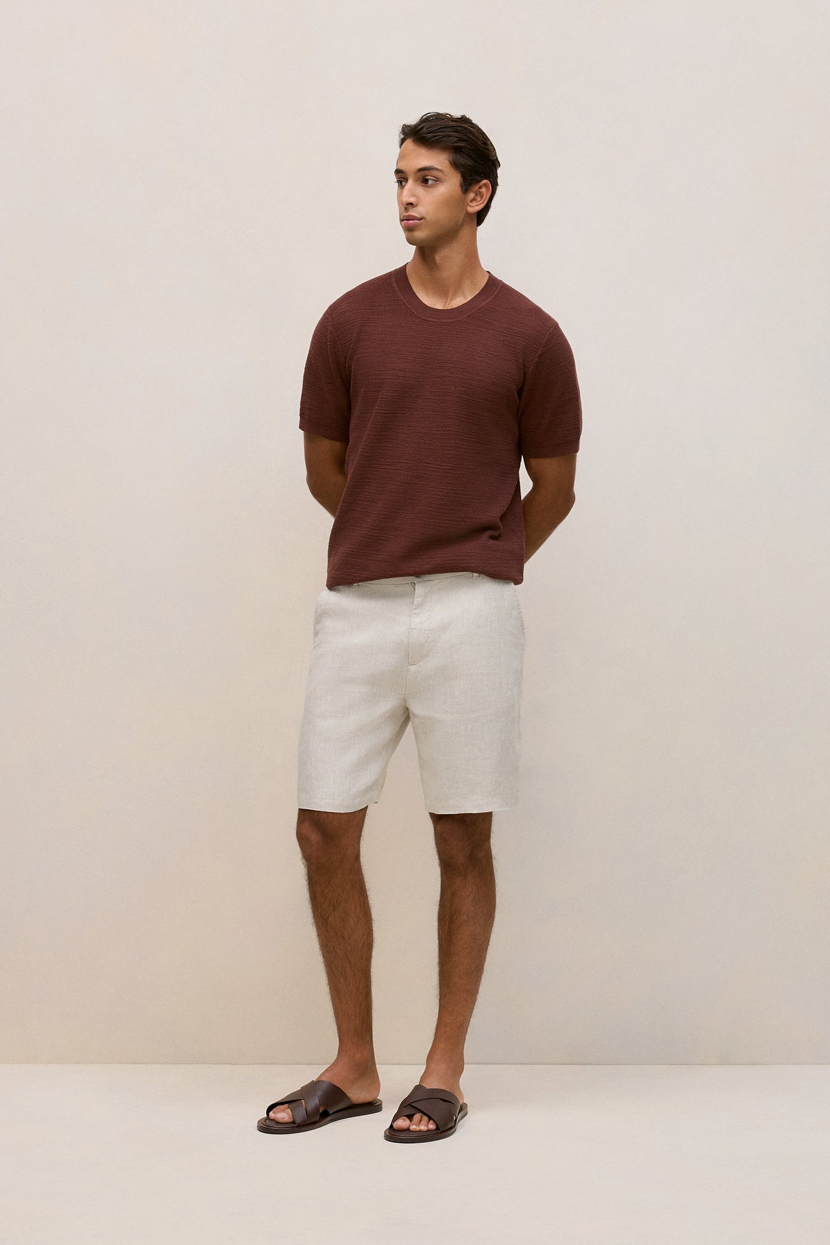 Cotton Linen Racking Stitch T-Shirt