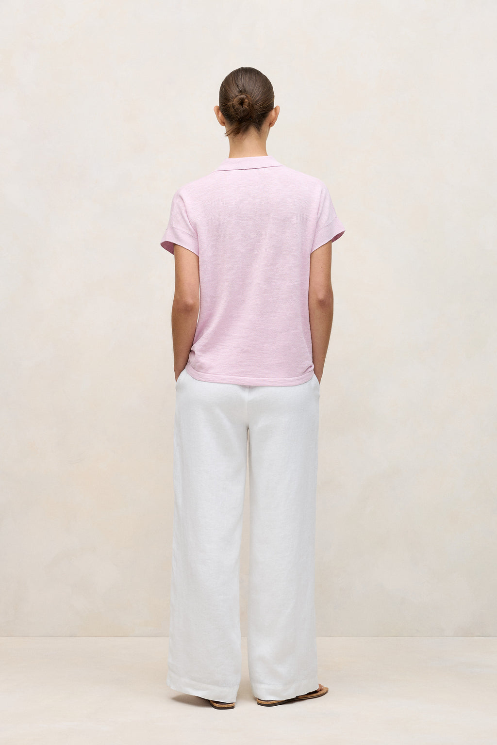 Linen Cotton Relaxed Knit Polo