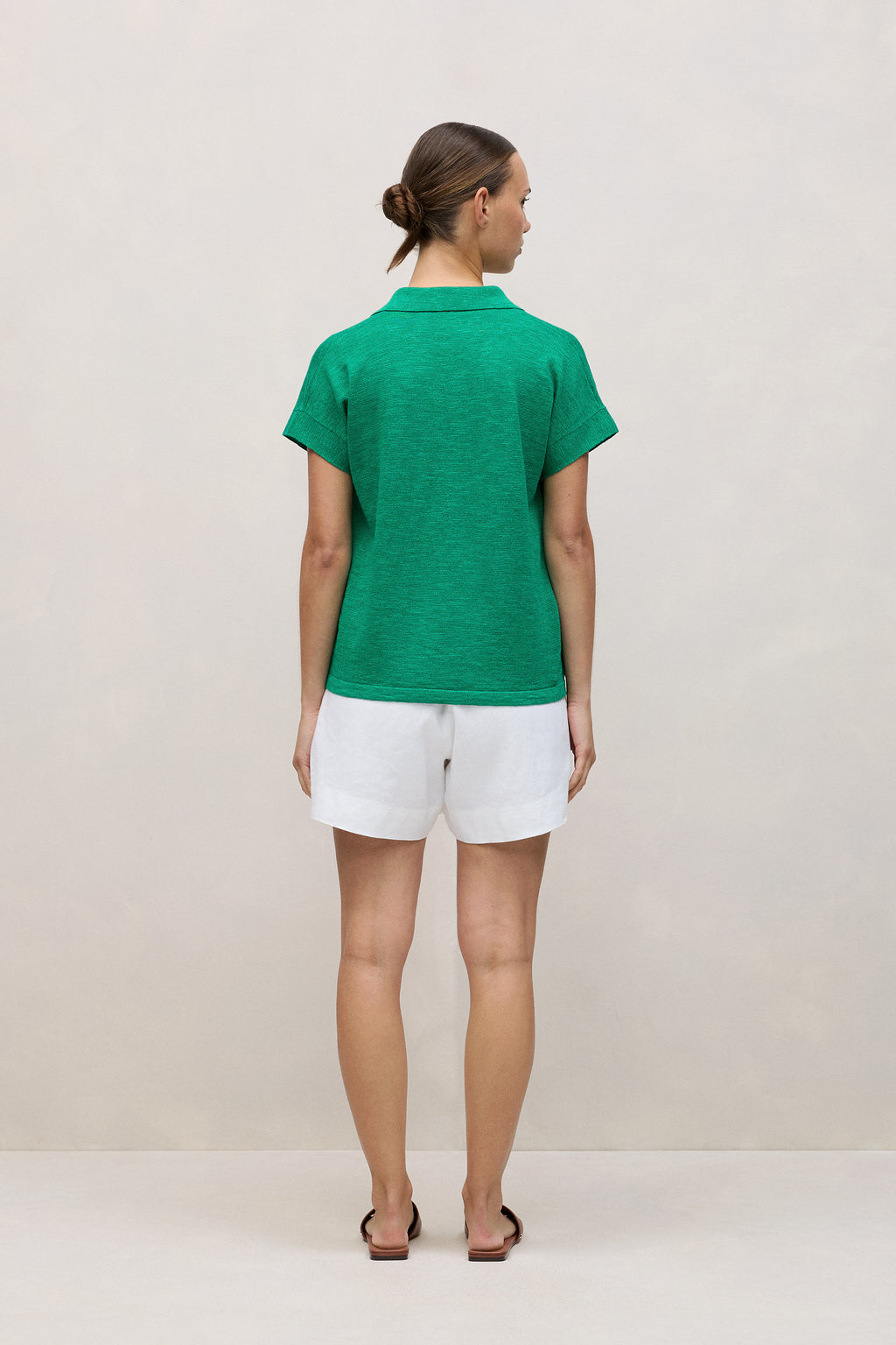 Linen Cotton Relaxed Knit Polo