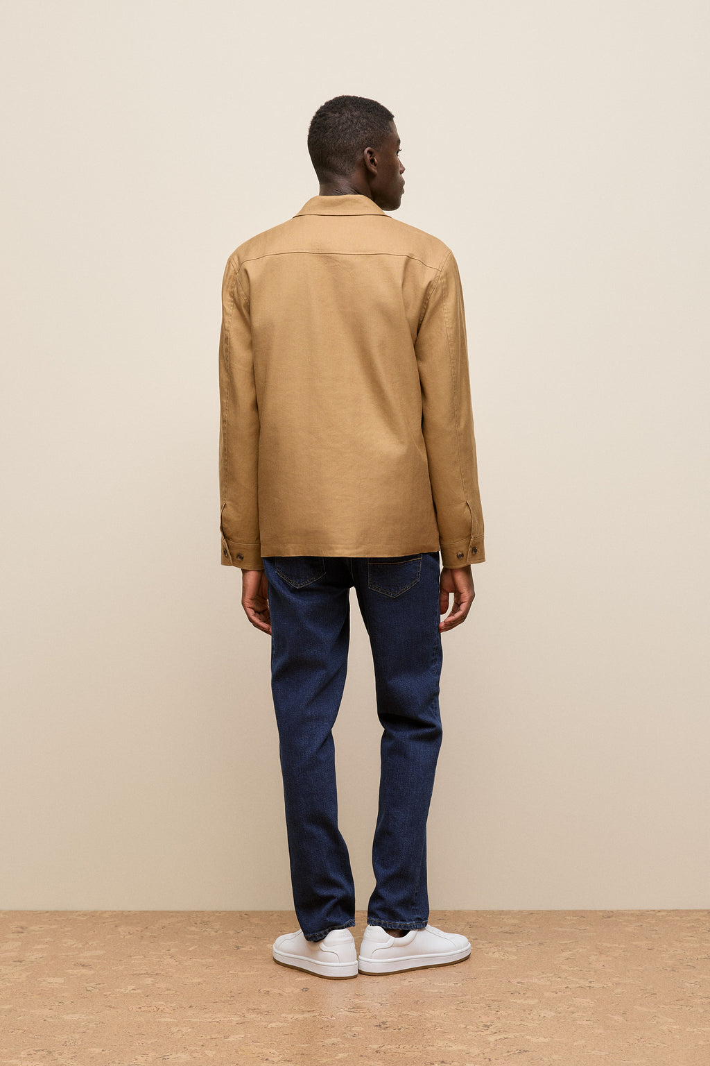 Linen Cotton Herringbone Chore Jacket