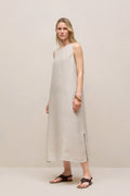 Linen Sleeveless Column Dress