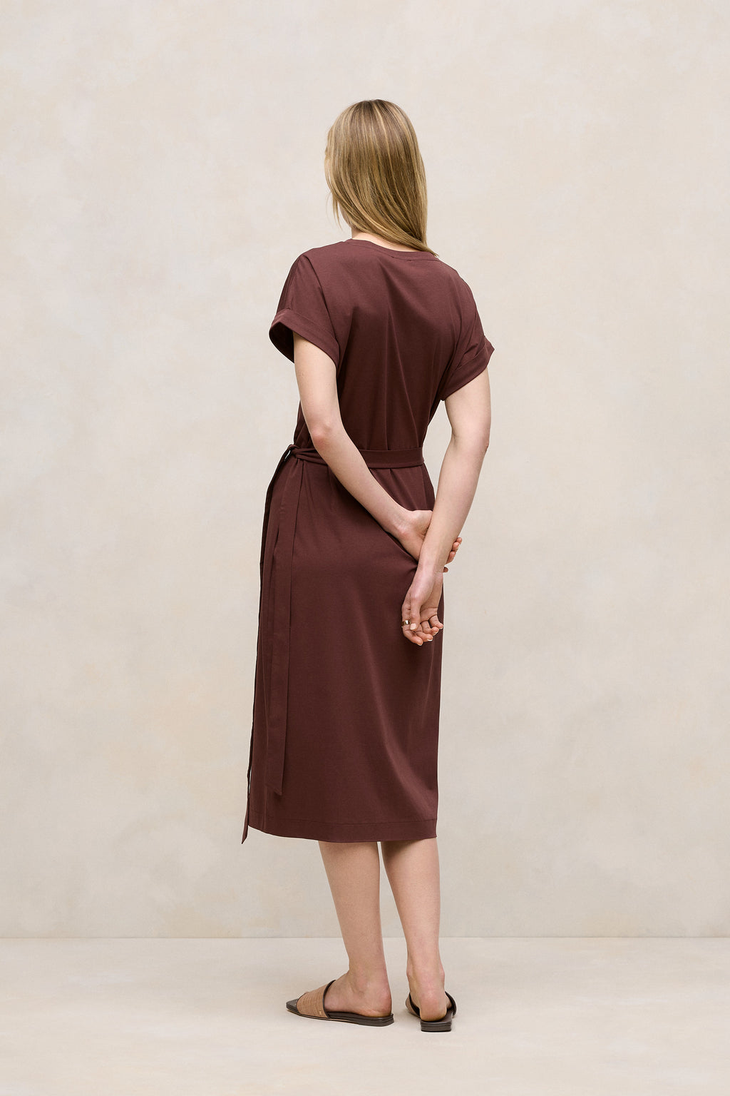 Cotton Wrap Detail T-Shirt Dress