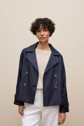 Denim Cropped Trench