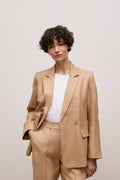 Linen Twill Double Breasted Blazer