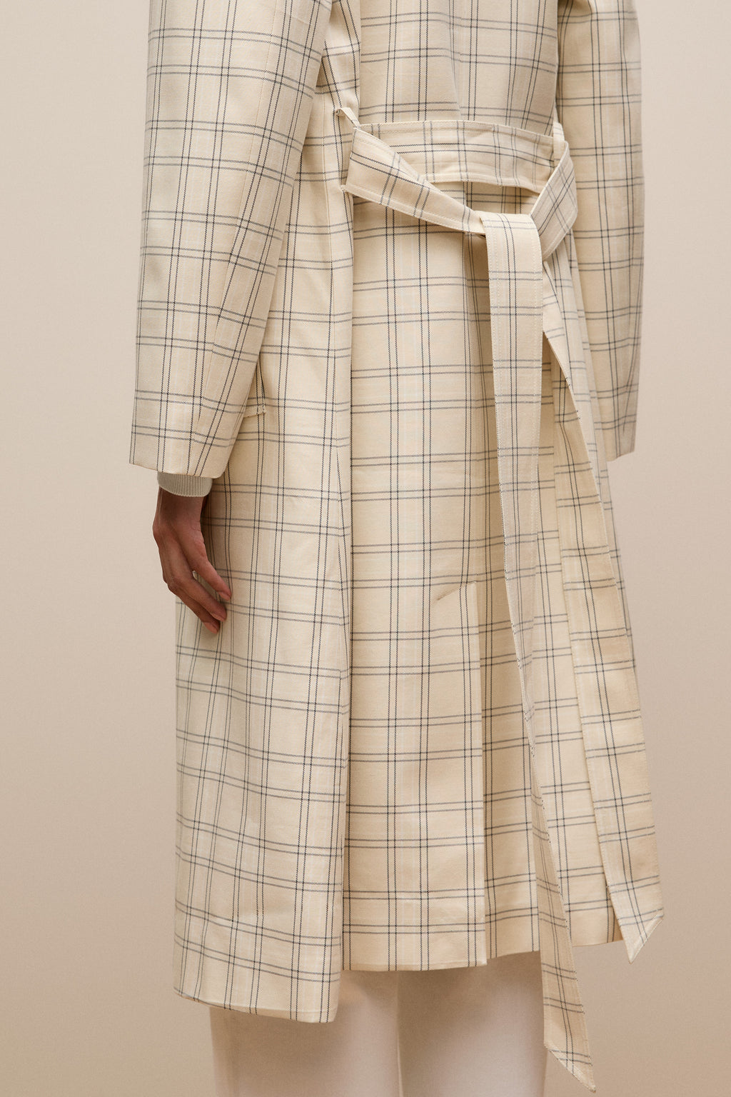 Yarn Dyed Check Trench Coat
