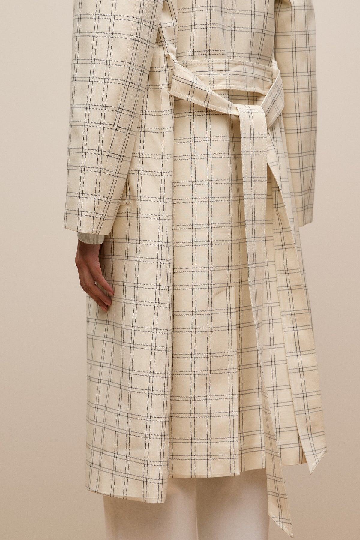 Yarn Dyed Check Trench Coat