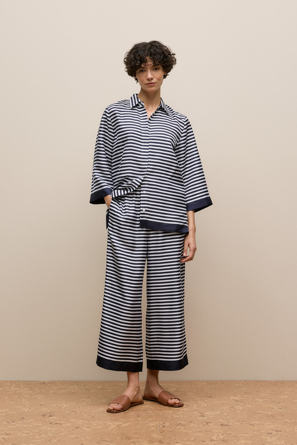 Silk Twill Stripe Shirt