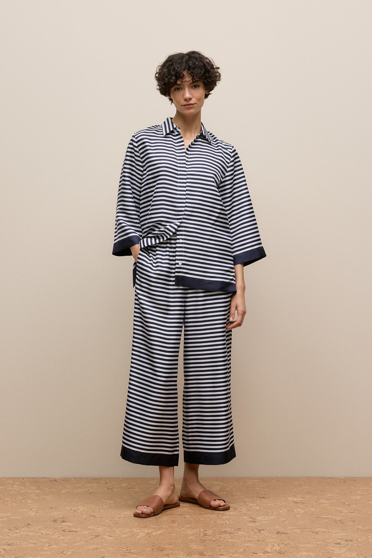 Silk Twill Stripe Shirt