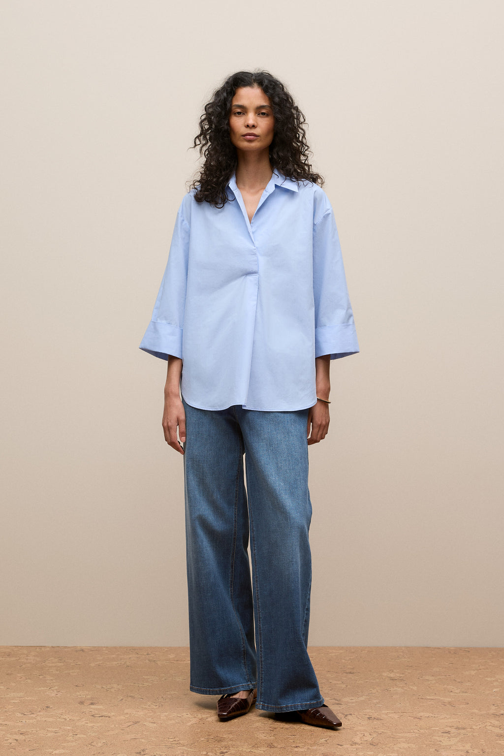 Yarn Dyed Cotton Poplin Half Sleeve Shirt