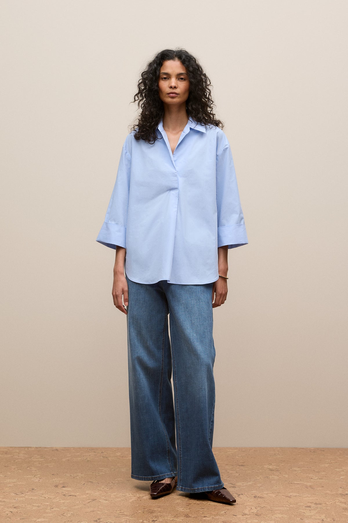 Yarn Dyed Cotton Poplin Half Sleeve Shirt