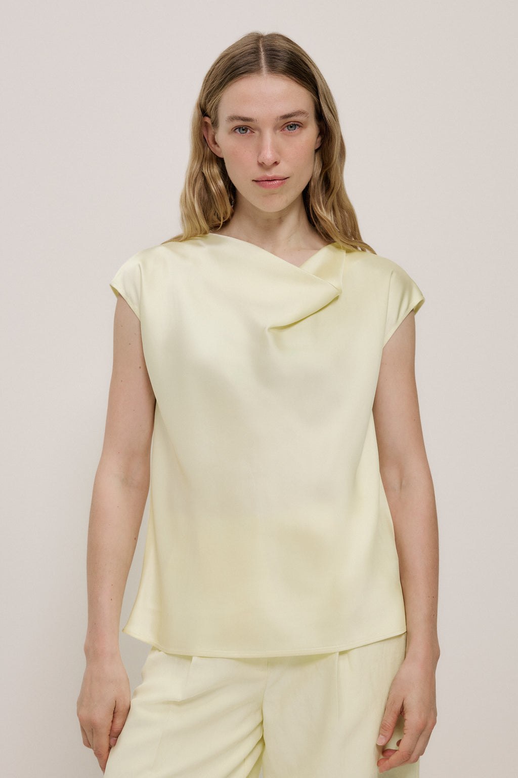 Satin Cowl Neck Blouse