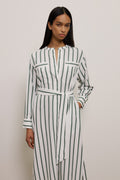 Seersucker Stripe Shirt Dress
