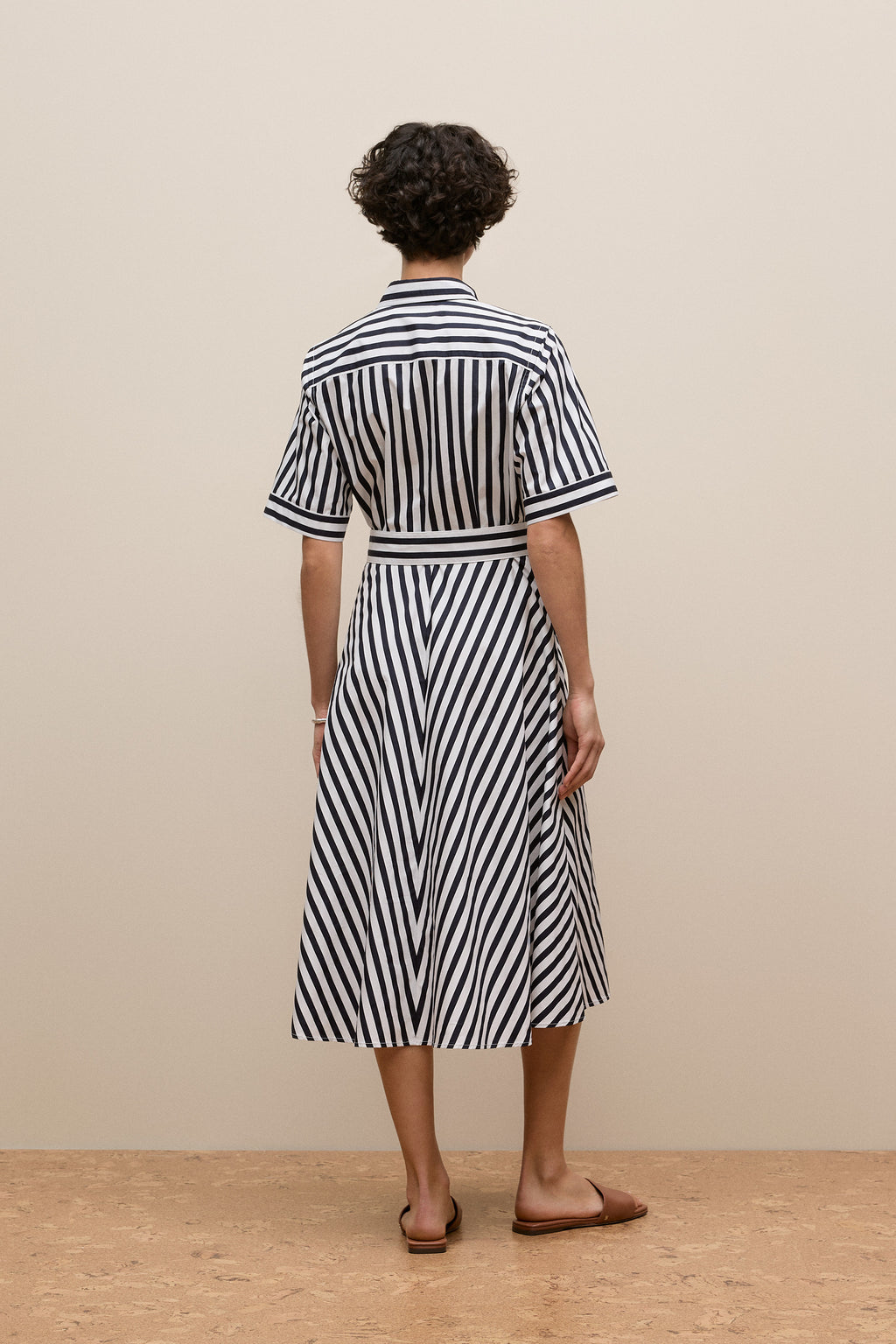 Cotton Poplin Stripe Shirt Dress
