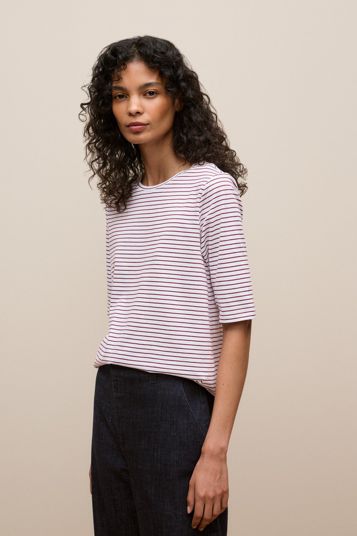 Australian Cotton Stripe Half Sleeve T-Shirt