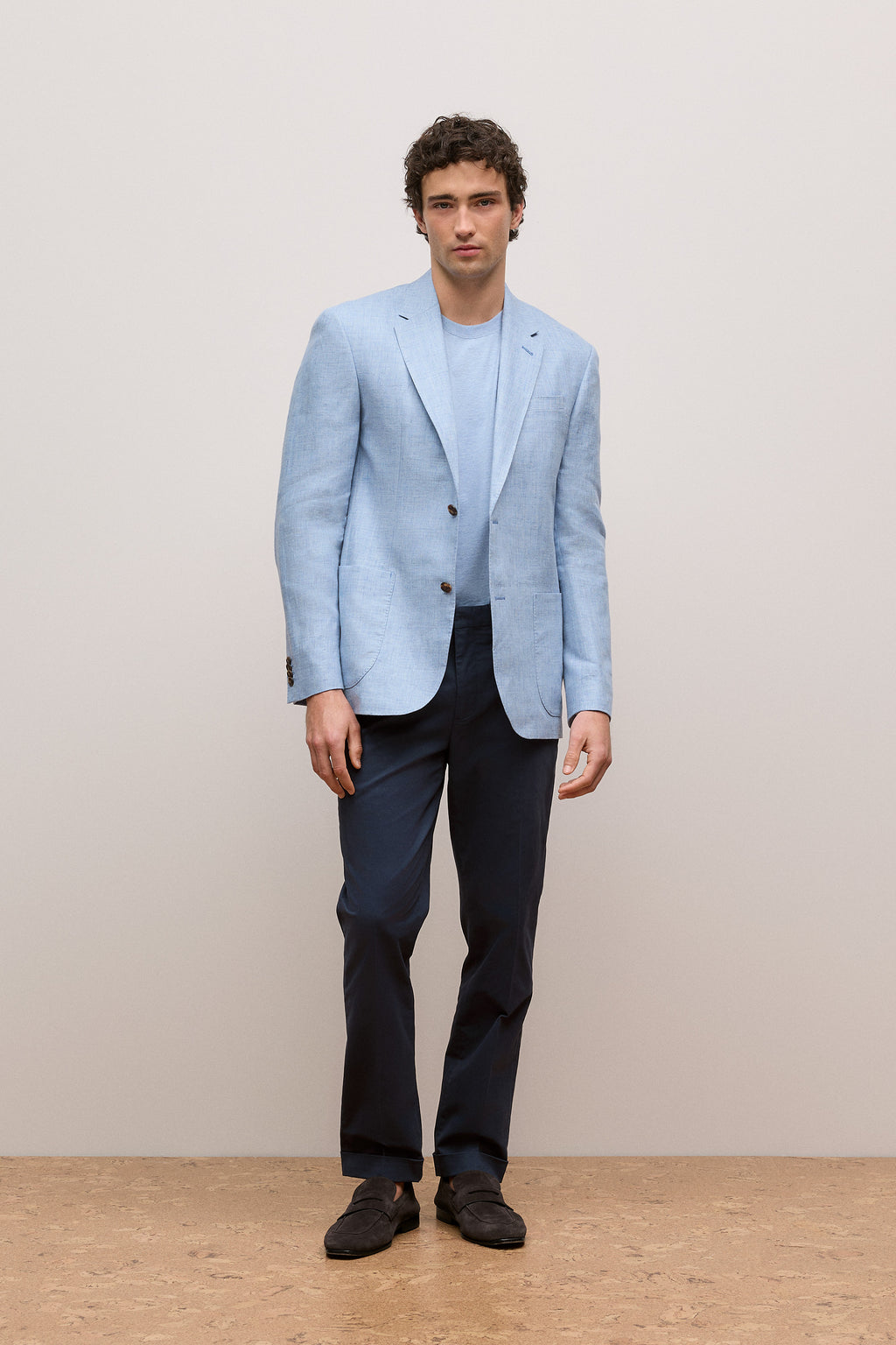 Regular Fit Yarn Dyed Linen Blazer