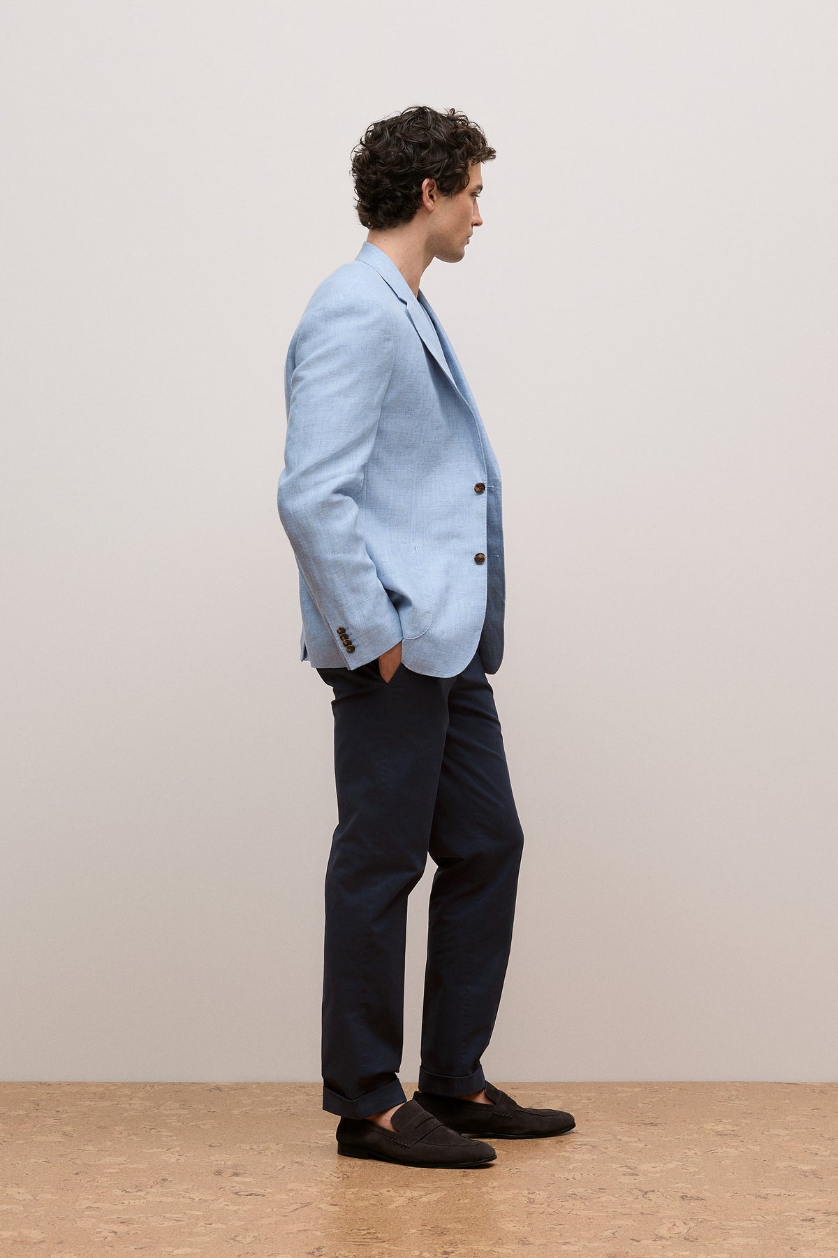 Regular Fit Yarn Dyed Linen Blazer