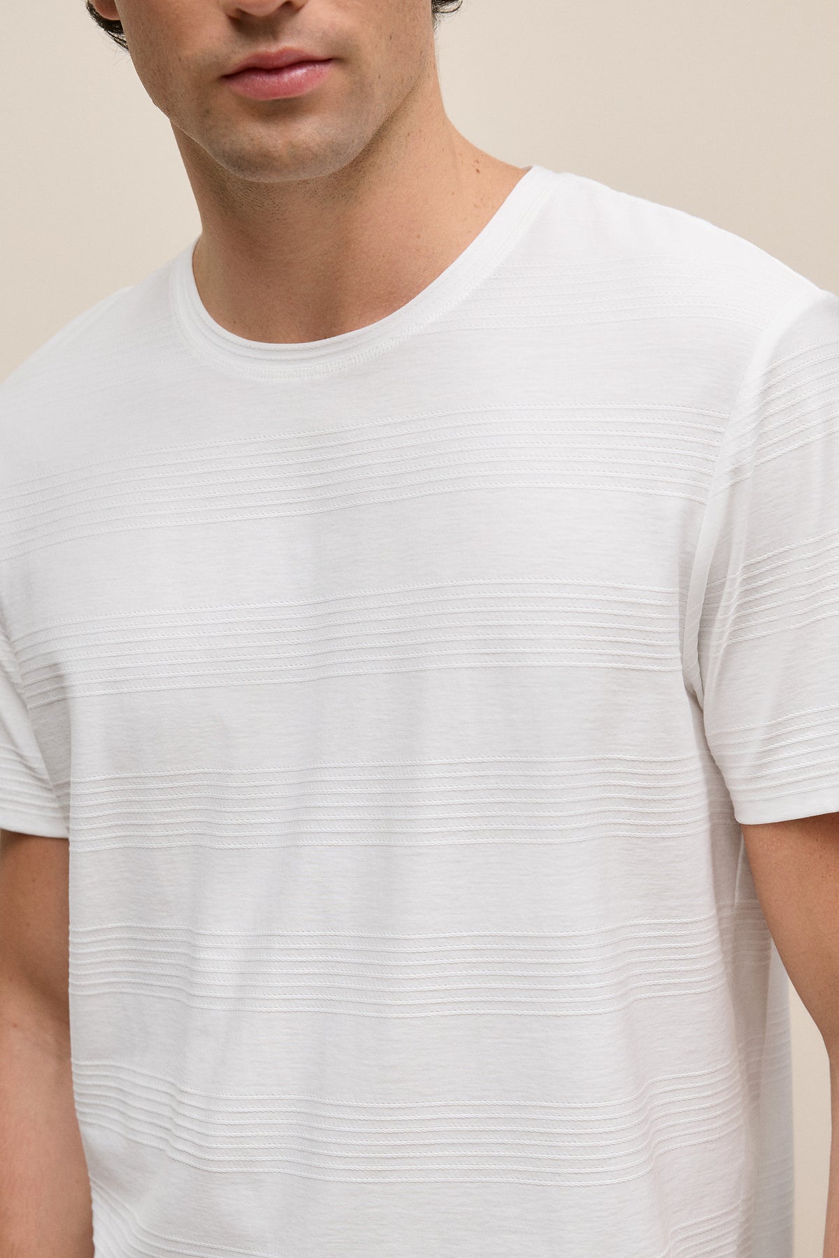 Cotton Jacquard Stripe T-Shirt