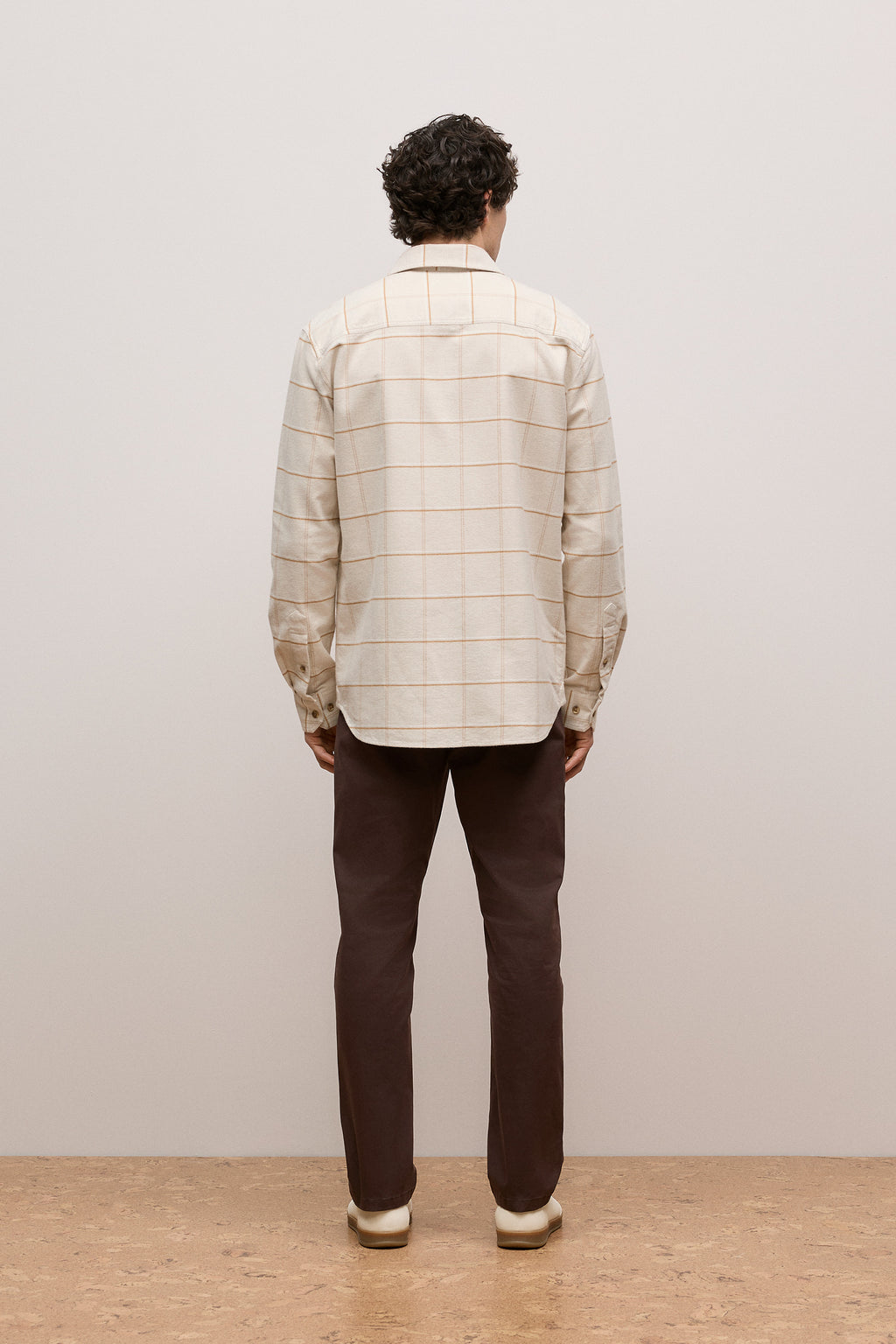 Brushed Cotton Windowpane Overshirt