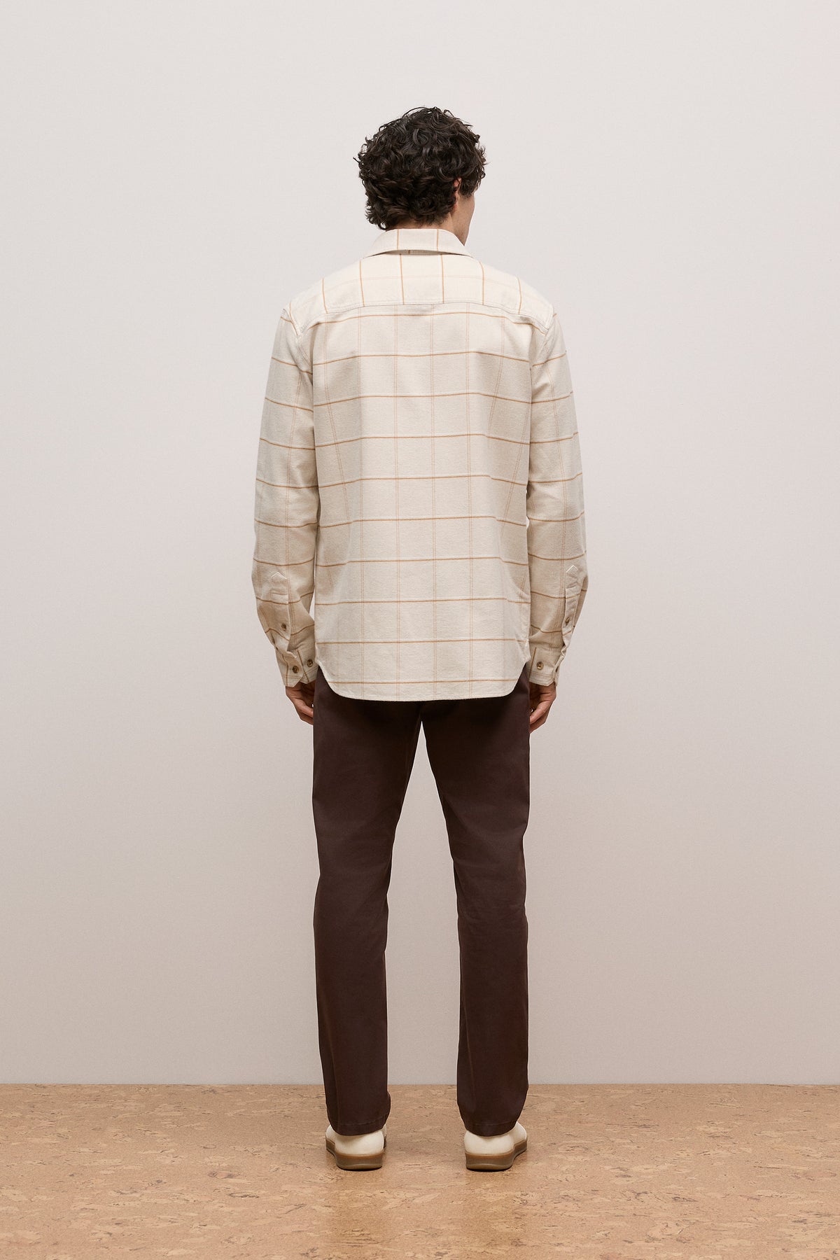 Brushed Cotton Windowpane Overshirt
