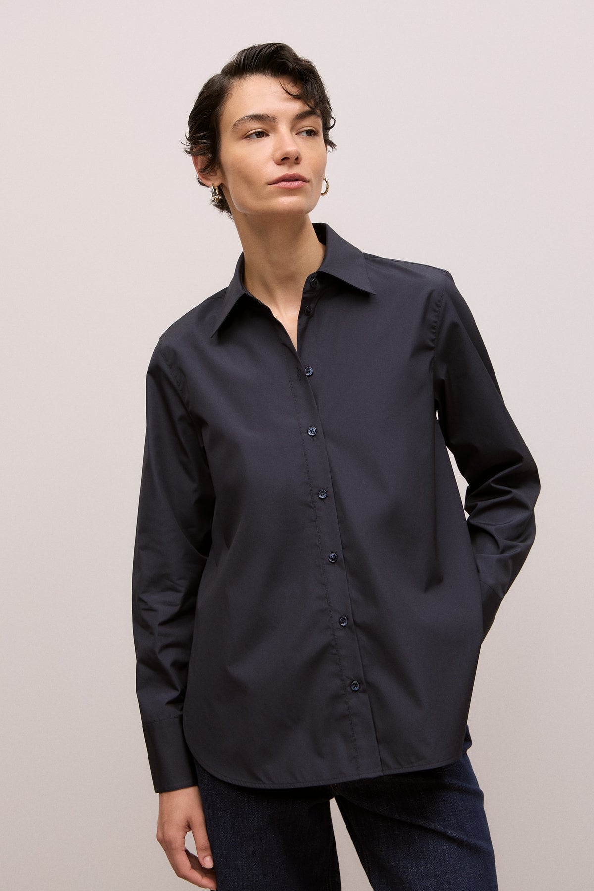 Cotton Poplin Long Sleeve Shirt