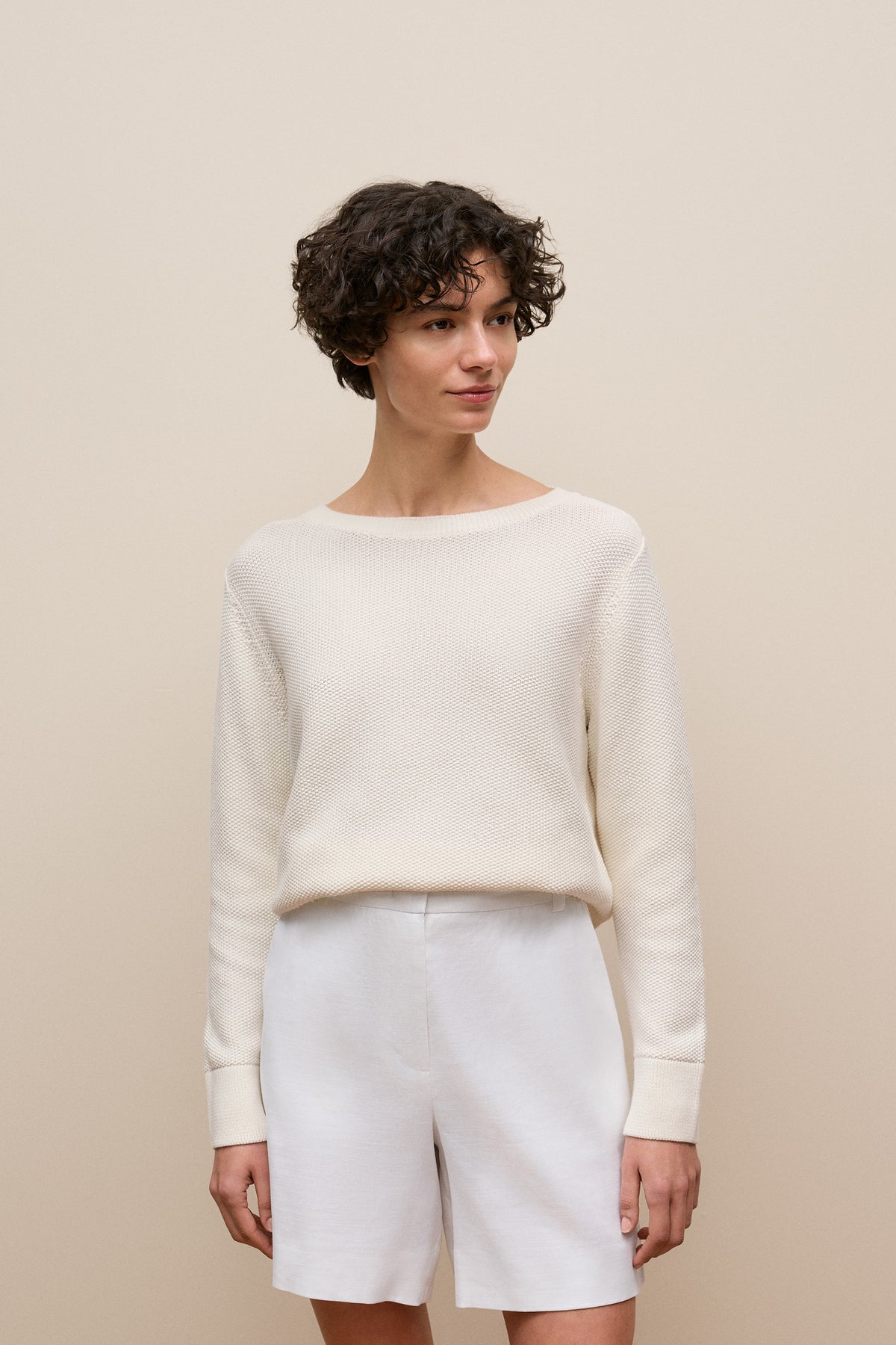 Cotton Linen Boatneck Knit