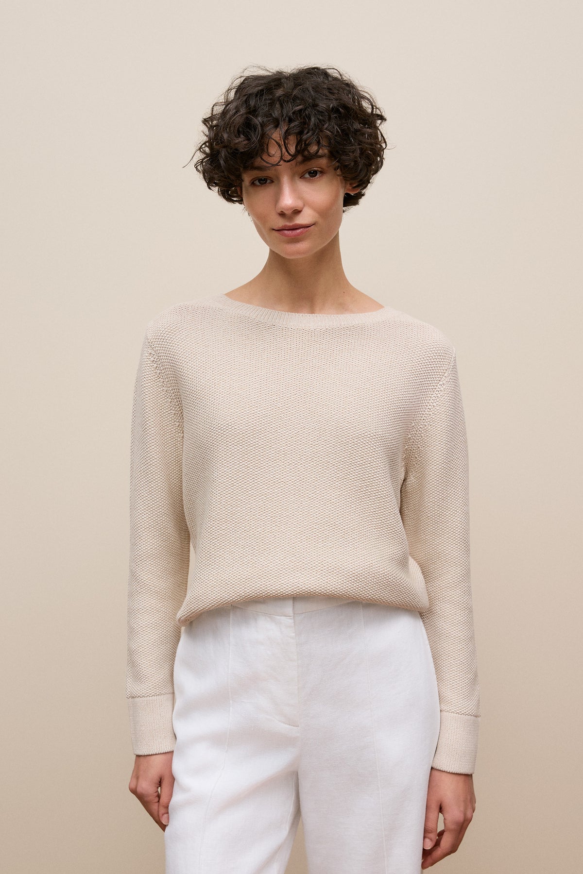 Cotton Linen Boatneck Knit