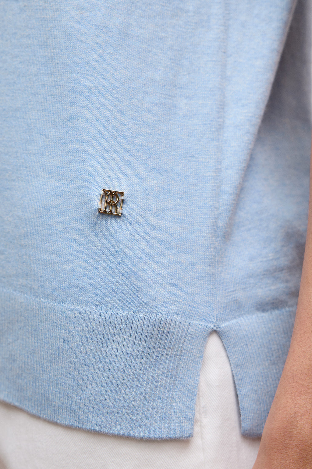 Cotton Cashmere Half Sleeve Polo