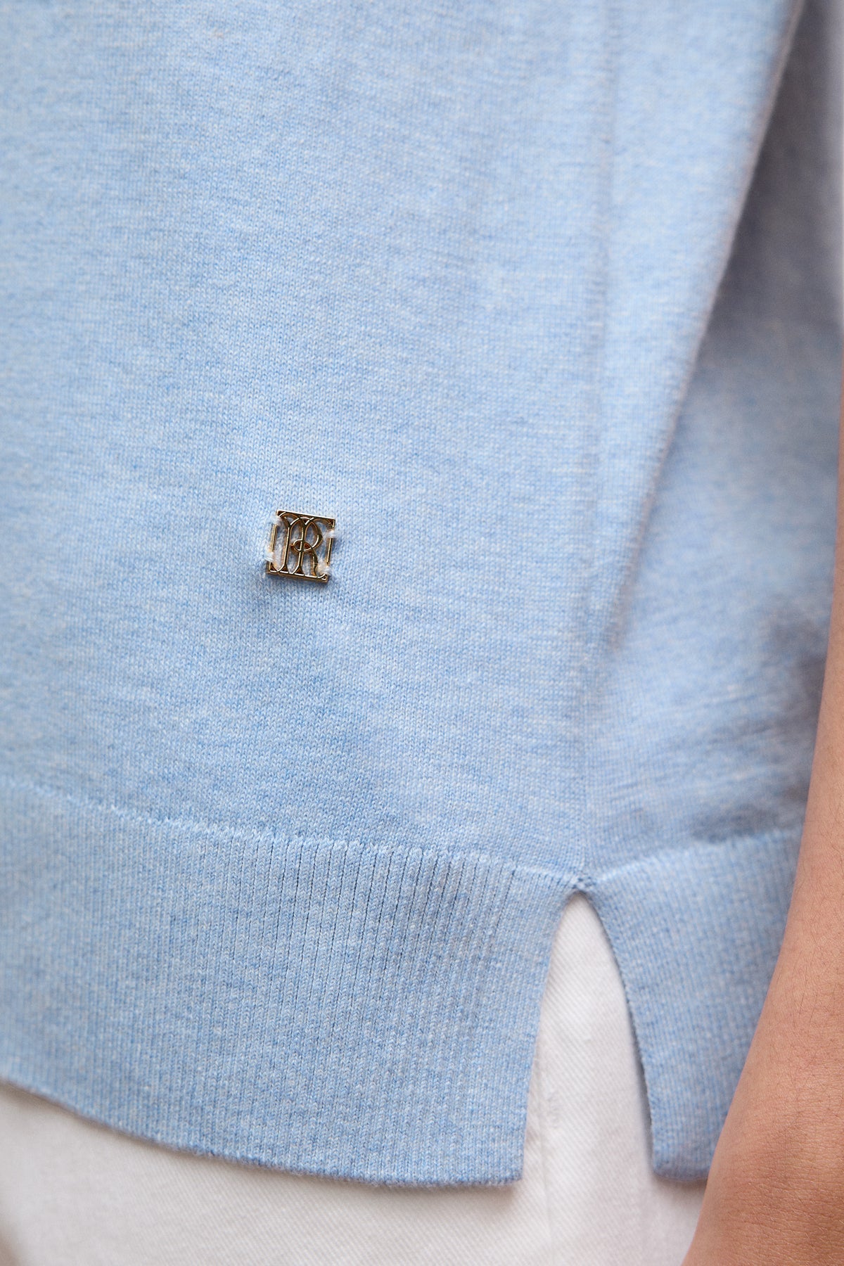 Cotton Cashmere Half Sleeve Polo