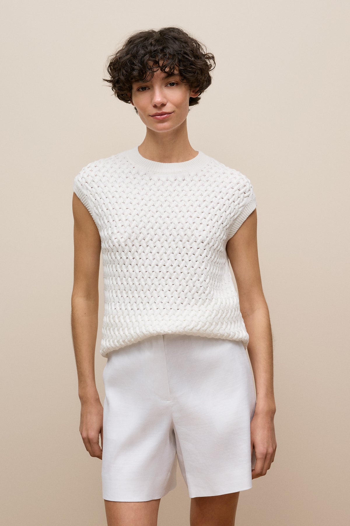 Cotton Knit Sleeveless Tunic