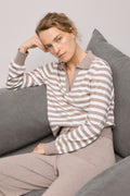 Cotton Cashmere Stripe Knit Polo