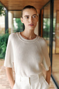 Textured 3/4 Sleeve Knit