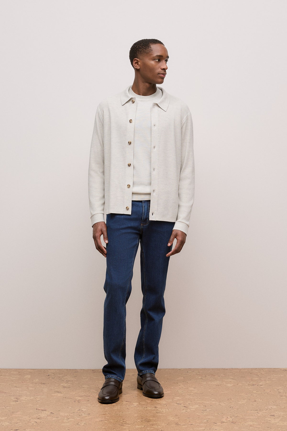 Merino Texture Knit Long Sleeve Shirt