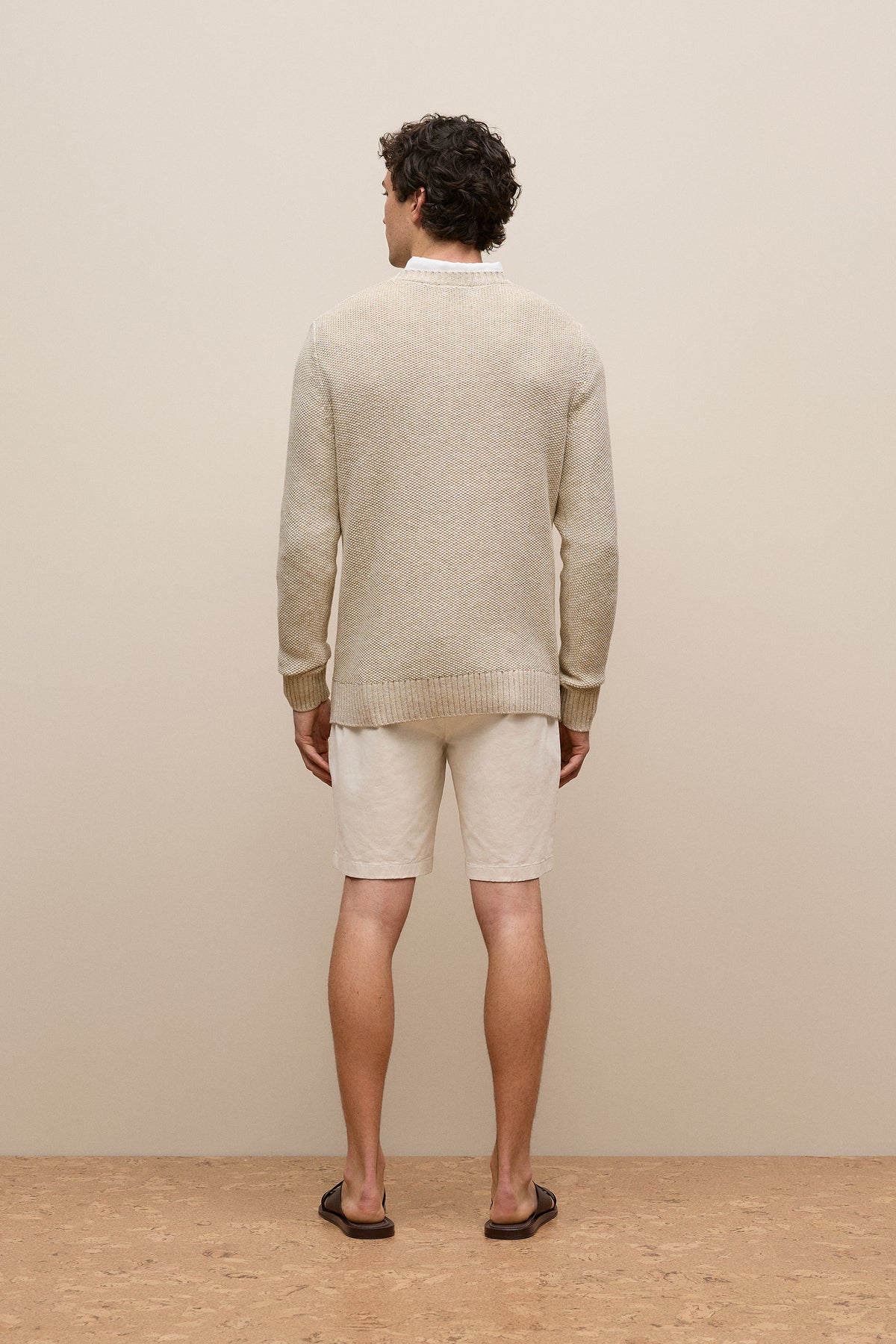 Linen Cotton Texture Knit Crew