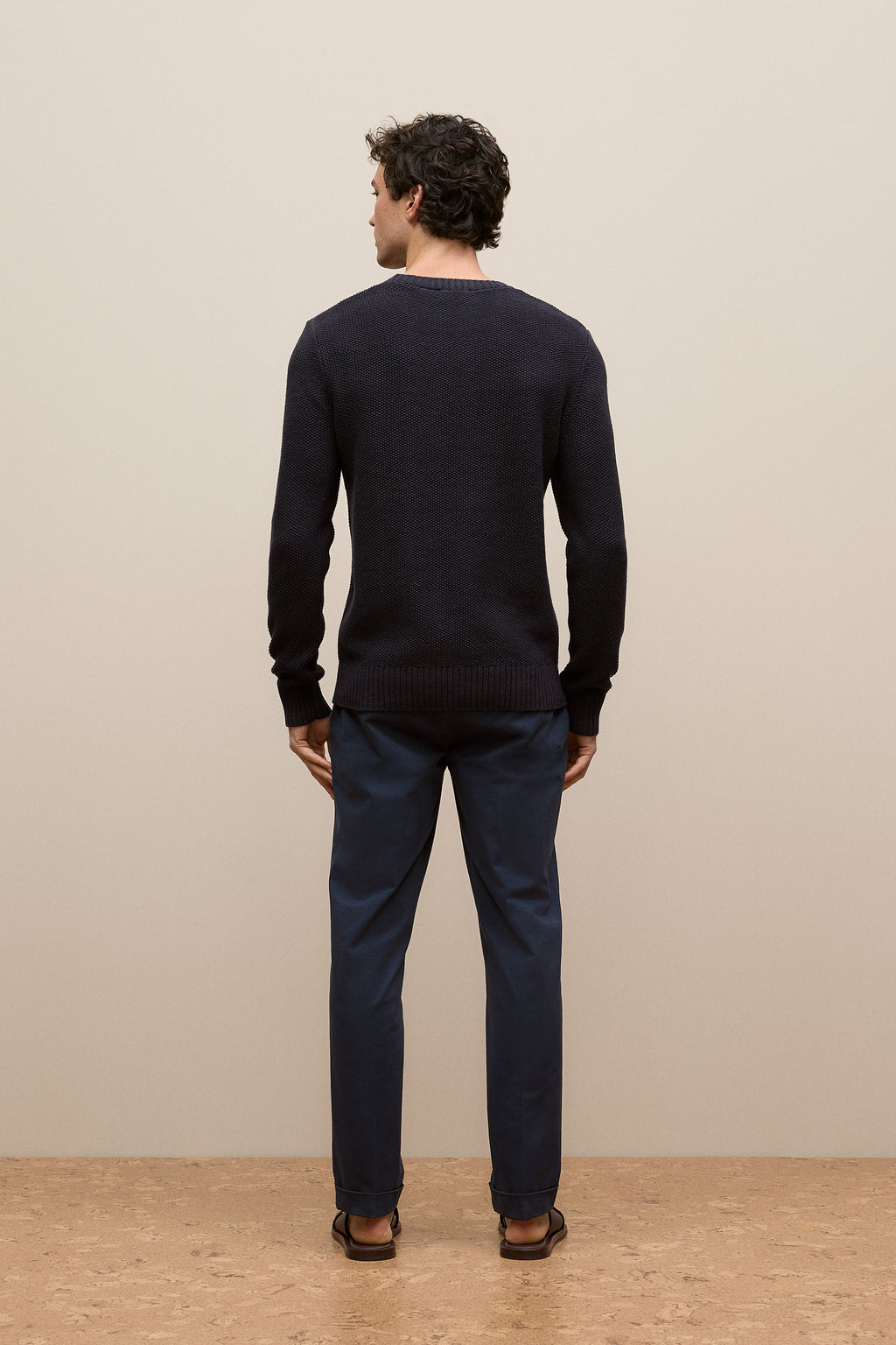 Linen Cotton Texture Knit Crew