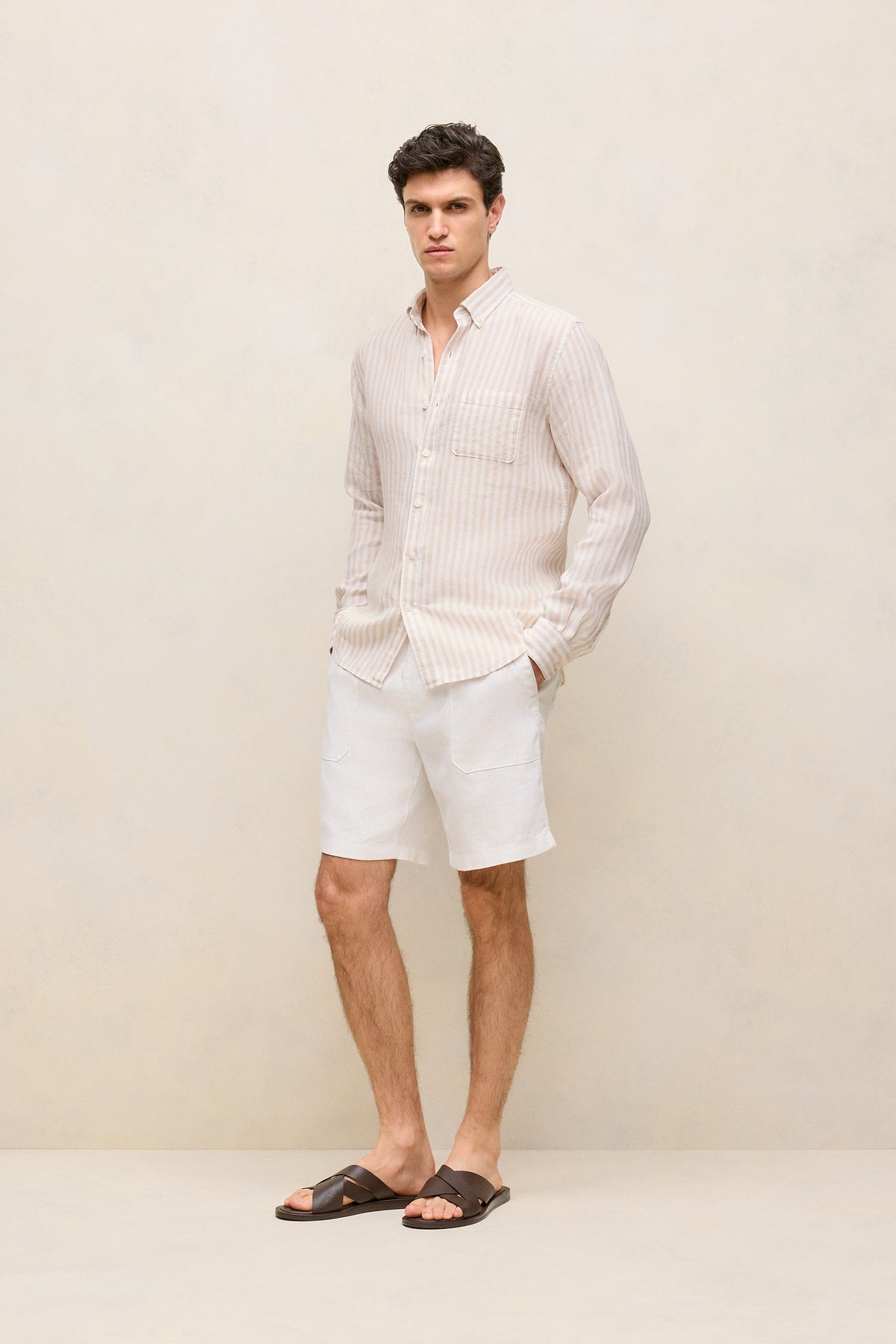 Linen Patch Pocket Drawcord Short