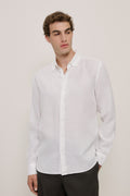 Tailored Fit Linen Long Sleeve Shirt
