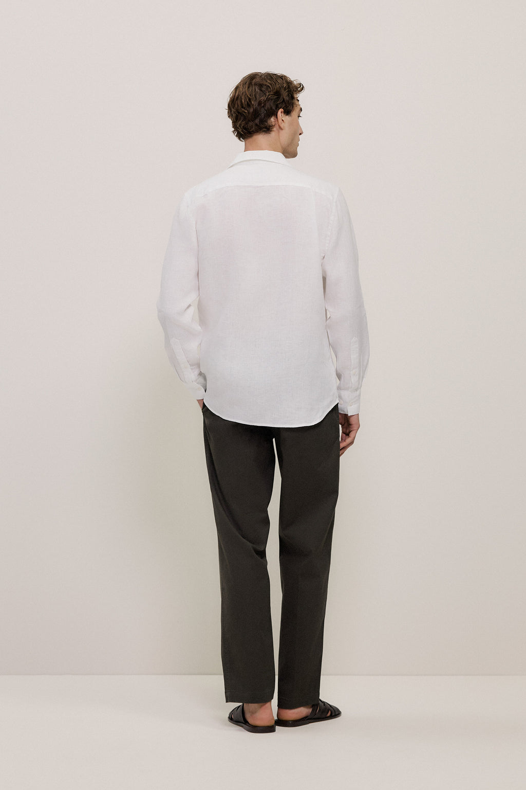 Tailored Fit Linen Long Sleeve Shirt