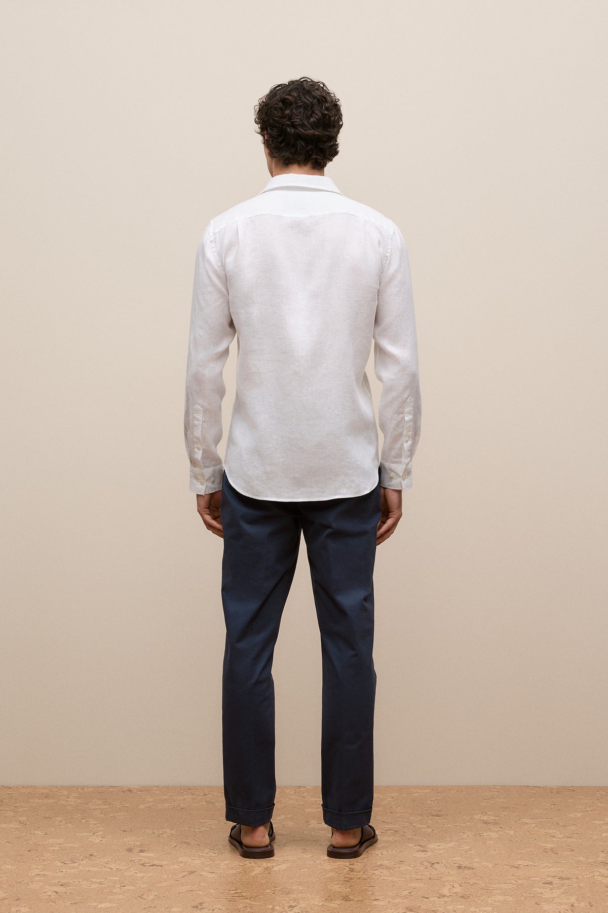 Tailored Fit Linen Long Sleeve Shirt