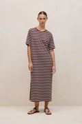 Cotton Stripe Relaxed T-Shirt Dress