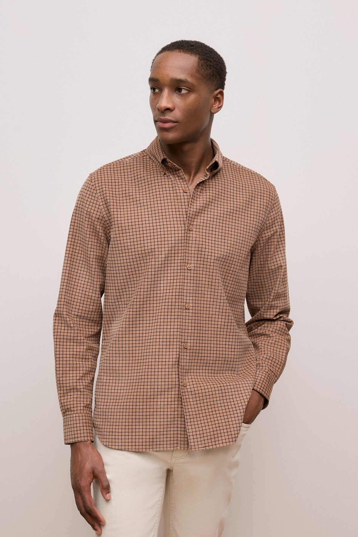 Regular Fit Cord Check Shirt
